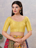 Joban Fashion Women Silk Yellow Stitched Blouse