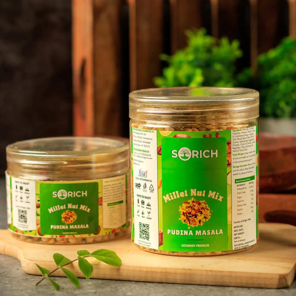 Sorich Organics Millet Nut Mix – Pudina Masala Crunchy & Healthy Snack - Distacart