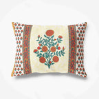 Floral Print Queen Size 90x108 Inches Jaipuri Flat Bed Sheet Bedspread with 2 Pillowcases
