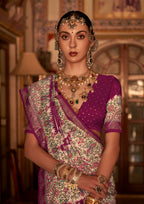 Rani P V Silk Digital Print, Zari Work Printed Saree - Rewaa Parampara