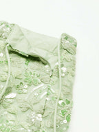 House of Panchhi Lime Green Net Sequins and Zarkan embroidery Lehenga choli & Dupatta