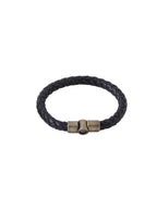 NVR Men's Black Leather Bracelet - Distacart