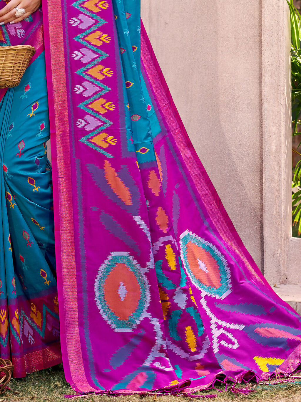 Shree Shyam Fashion Sea Green Pochampally Silk Saree - Distacart