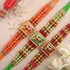 Set of 3 Meenakari Rakhi and Fruit N Nut Chocolates - Distacart
