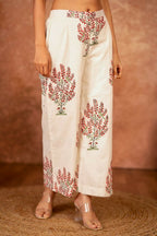 Joban Fashion Off White Pink Hand Block Printed Cotton Suit Set - Distacart