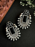 Joban Fashion Women Black Silver Replica Big Monalisa Stone Stud Earring - Distacart