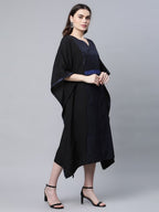Ahalyaa Women Black Crepe Glitter Printed Kaftan Kurta - Distacart