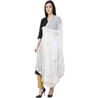 A R SILK Chiffon Gota Patti Fancy Dupatta White Color Dupatta or Chunni