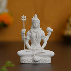 eCraftIndia White Polyresin Lord Shiva Statue