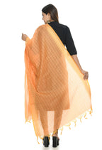 Mominos Fashion Moeza Handloom Cotton Light Orange Dupatta - Distacart