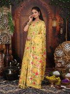 Shree Shyam Fashion Linen Cotton White Saree - Distacart