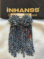 Inhanns Handmade Crystal Waterfall Earrings - Long - Navy Blue - Distacart