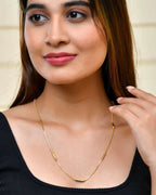 VOJ Gold-Polished Designer Chain With Gold Pipe
