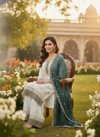 Teeya Creation White Color Faux Georgette Embroidery Work Long Party Wear Palazzo Suit - Distacart