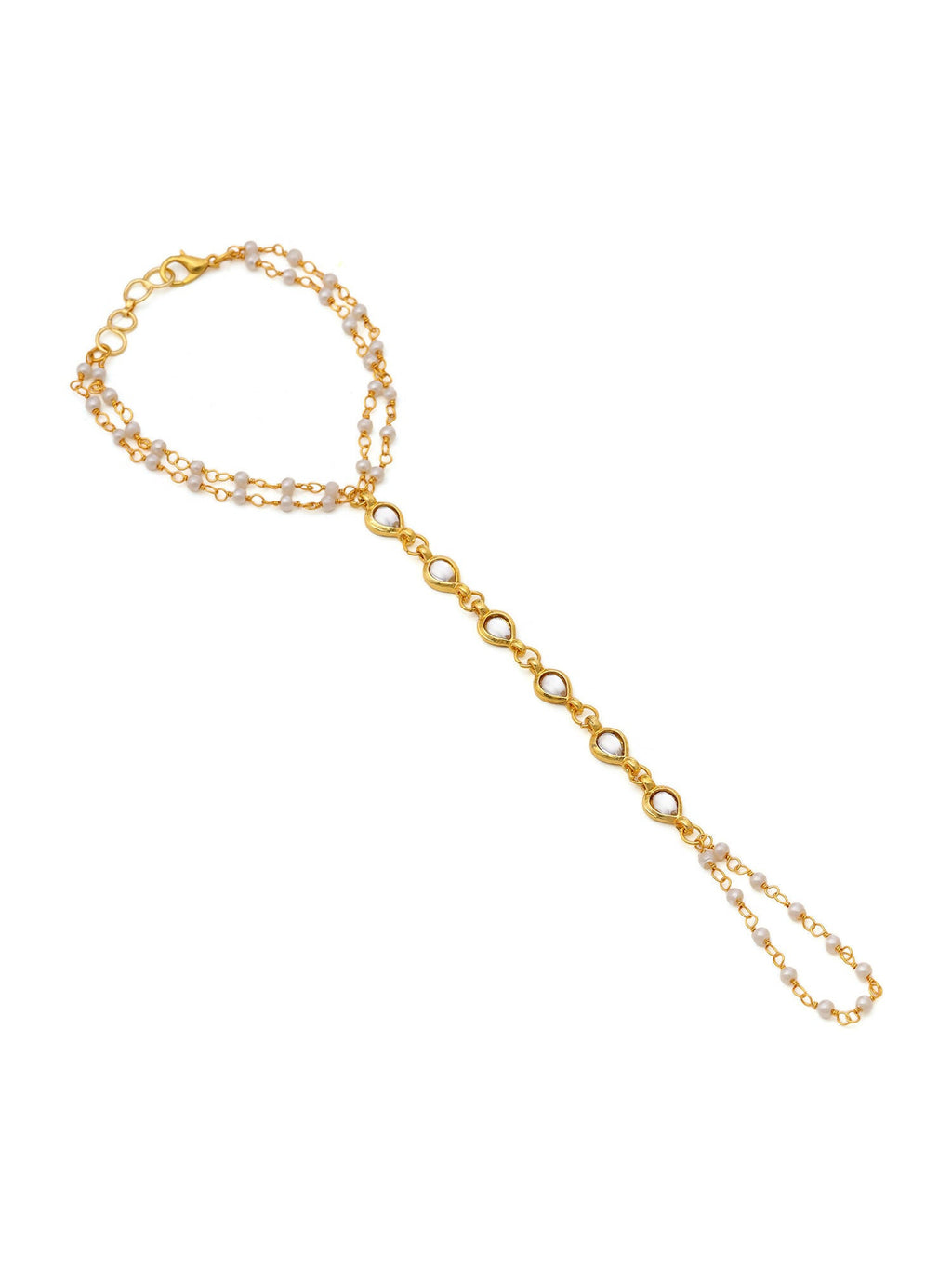 Ruby Raang Gold Kundan Haath Phool - Distacart