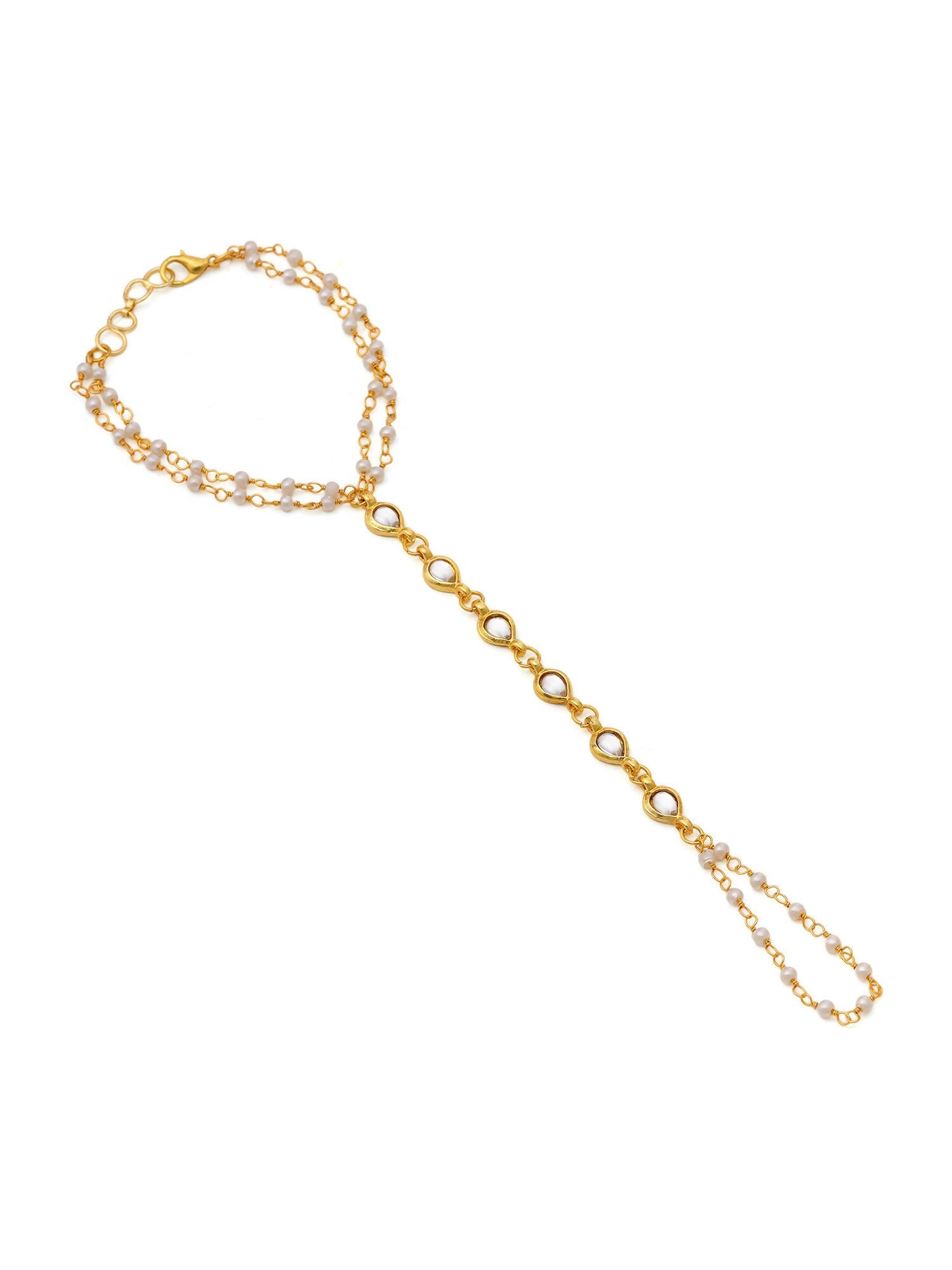 Ruby Raang Gold Kundan Haath Phool - Distacart