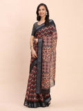 Shree Shyam Fashion Linen Cotton Black Saree - Distacart