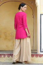 Juniper Women Fuchsia Shantoon Embroidered Straight Tunic