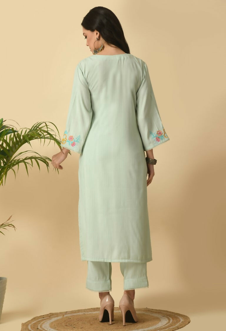 Joban Fashion L.Green Cotton Rayon Kurta Set