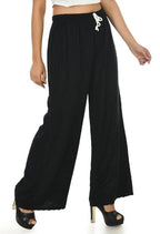 Mominos Fashion Moeza Reyon Cotton Black Chikan Work Palazzo