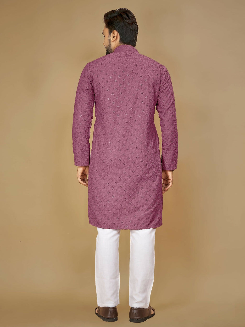 Anaita Purple Embroidered Rayon Straight Kurta - Distacart