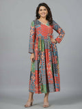Juniper Women Red Muslin Printed Maxi Dress - Distacart