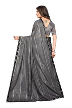 Vamika Grey Lycra Knitted Saree