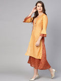 Yufta Orange And Brown A-line dress