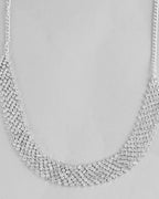 VOJ Silver Plated AD Studded Choker And Earrings Set