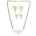 AanyaCentric Gold-Polished Mangalsutra with Pendant, 2 Pair Earrings