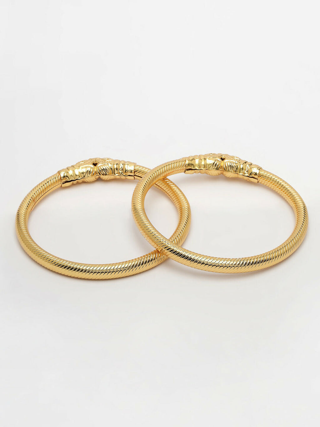 NVR Women's Set of 2 Gold-Plated Handcrafted Traditional Bangles - Distacart