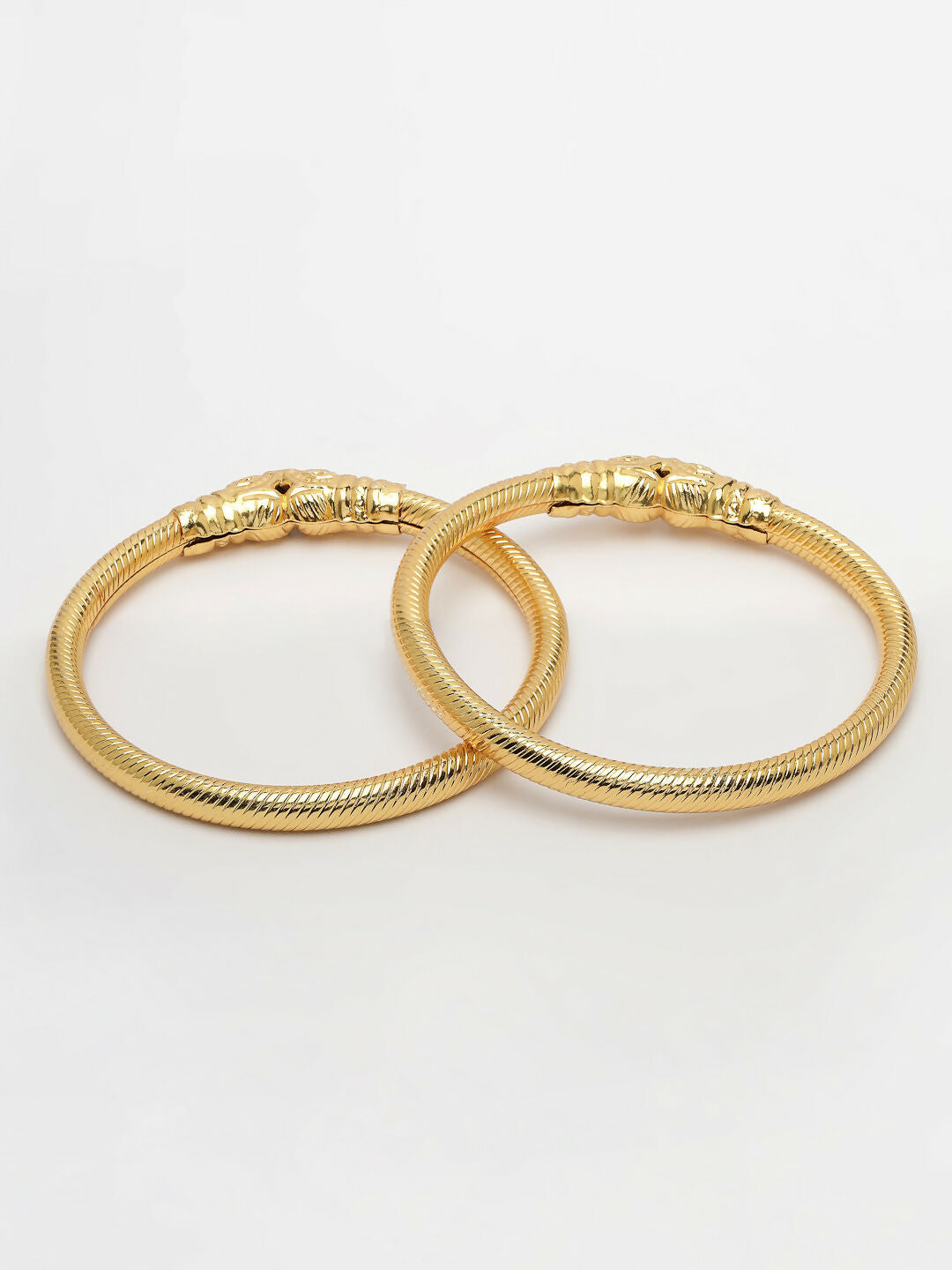 NVR Women's Set of 2 Gold-Plated Handcrafted Traditional Bangles - Distacart