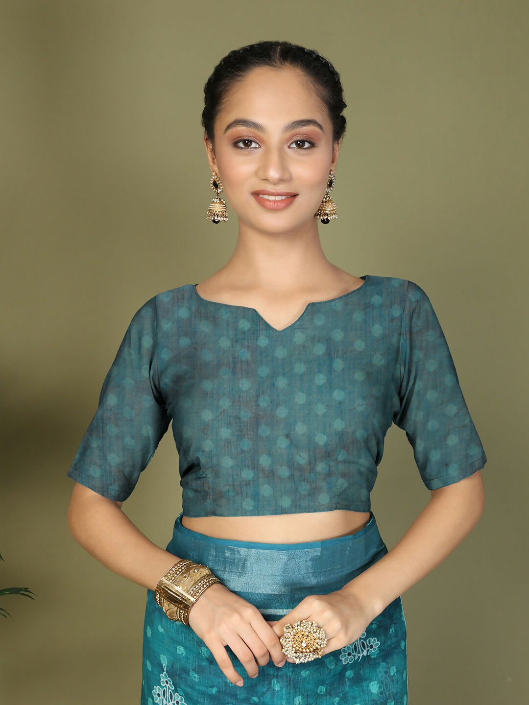 Shree Shyam Fashion Cotton Sea Green Saree - Distacart