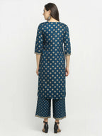 Rudra Bazaar Stright Gold Printed Kurti With Palazzo - Distacart