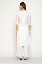 Maai Rayon Hand Printed Kurta Off-White - Distacart