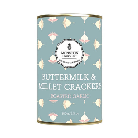 Monsoon Harvest Buttermilk & Millet Crackers Roasted Garlic