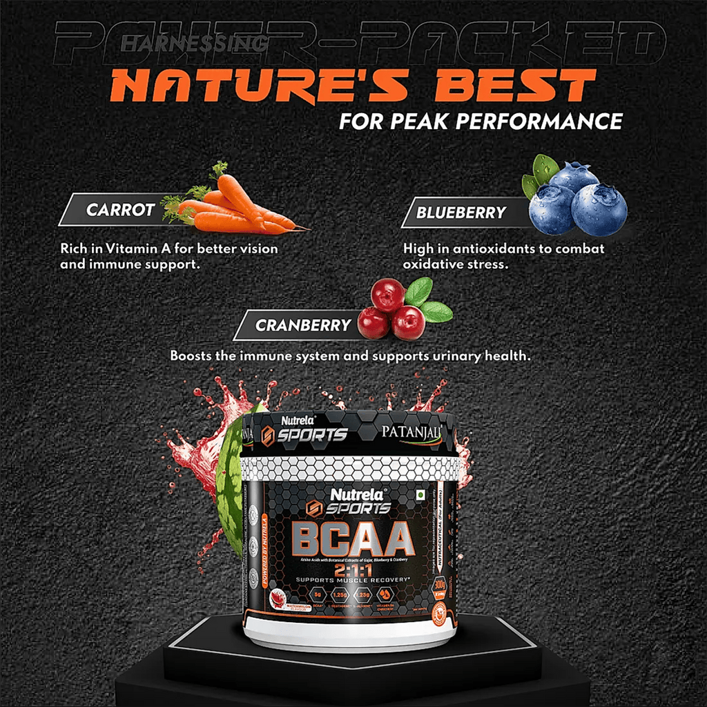 Patanjali Nutrela Sports BCAA Powder (Watermelon Flavour) - Distacart