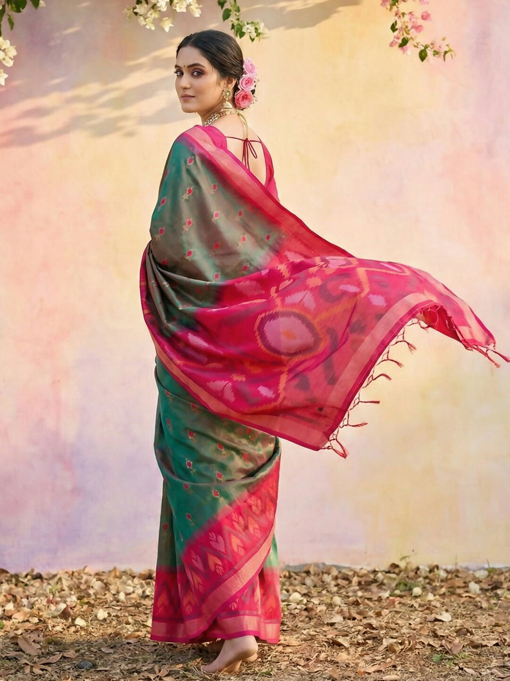 Shree Shyam Fashion Mehndi Soft Silk Saree - Distacart