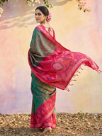 Shree Shyam Fashion Mehndi Soft Silk Saree - Distacart