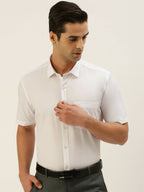 Ramraj Cotton Mens Half Sleeve White Shirt Plus Size - Minister Cotton