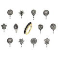Thanu's Craft Oxidised Nose Pin Ring Studs Black Metal Germam silver Nosepin for Women