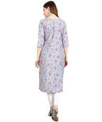Vamika Grey French Crepe Printed Party Wear/Casual Wear Kurti - Distacart