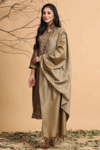 Juniper Women's Brown Rayon Printed Straight Kurta Set - Distacart