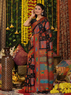 Shree Shyam Fashion Linen Cotton Black Saree - Distacart