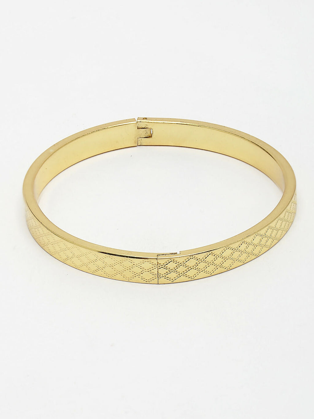 NVR Men's Gold-Plated Stainless Steel Kada Bracelet - Distacart
