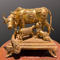 Brass Kamadhenu with Calf & Baby Krishna Idol