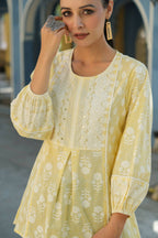 Juniper Women's Lemonyellow Printed A-Line Tunic - Distacart