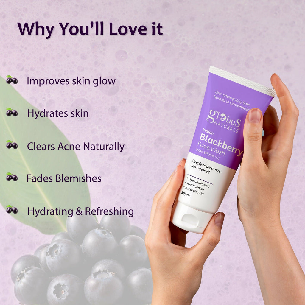 Globus Naturals Indian Blackberry Face Wash with Vitamin E - Distacart