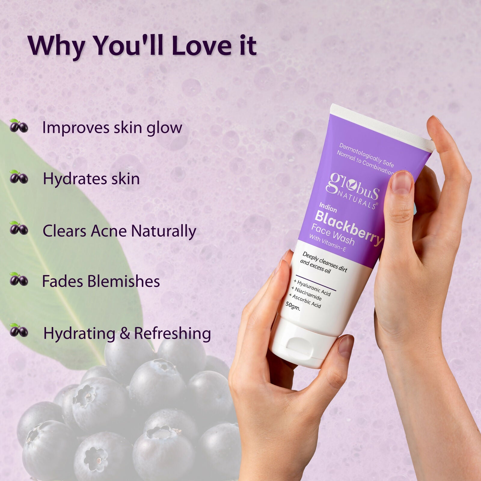 Globus Naturals Indian Blackberry Face Wash with Vitamin E - Distacart