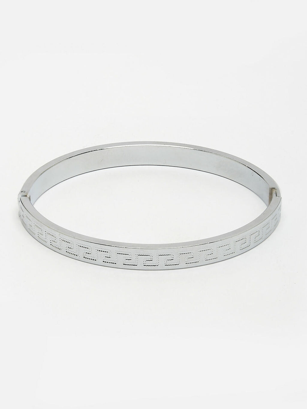 NVR Men's Silver-Plated Stainless Steel Kada Bracelet - Distacart